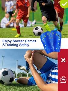 Two Men's And Women's Universal Football Leg Guards, Made Of High-Quality And Durable EVA Material, Mini Football Leg Covers Suitable For All Seasons, With A Loop Closure - Multi-Functional Protective Equipment, Available In White, Red, Black And Blue Colors
