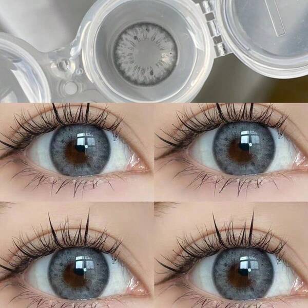 1 paire de lentilles de contact colorées souples jetables sur 1 an, 2 pièces de 14,2 mm, lentilles de haute qualité