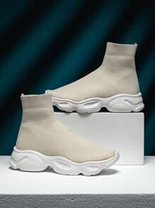 Zapatos tipo calcetín color beige, ajuste preciso, ligeros, suaves, minimalistas, transpirables, aptos para actividades al aire libre, vacaciones, vida diaria, todas las estaciones