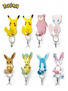pokemon Creative Cartoon Anime Pokemon Non-Marking Adhesive Hanger Hooks, Flexible Soft Gel Pikachu Style