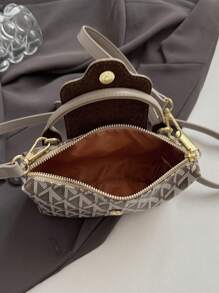 Bolso tipo "dumpling" de tela contrastante, versátil y casual para mujeres. Bolso cuadrado minimalista de nailon. Bolso de mano con asa de moda, bolso de estilo retro con correa extraíble. Bolsos para adolescentes, mujeres universitarias, novatas y trabajadoras de cuello blanco, perfecto para la oficina, la universidad, el trabajo, los negocios y el traslado.