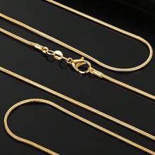 Dây chuyền vàng 1MM 18K thời trang dây chuyền bạc chất lượng cao cho nam và nữ - Vàng - Xem 16