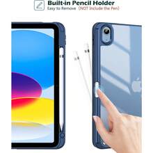 SBDBNProCase For IPad A16 11th Generation 11 Inch 2025 10th Generation 10.9 Inch 2022 Case With Pencil Holder Hybrid IPad 11 10 Case With Clear Back Supports Auto Wake Sleep Navy15hd - Navy - View 3