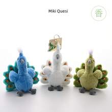 2025 新款孔雀毛绒玩具 - 逼真的毛绒动物，配有可拆卸挂钩，动物园纪念品和家居装饰，优雅的鸟类毛绒玩具，适合收藏家 - 彩色 - 查看 3