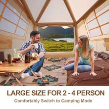 Tienda de campaña inflable con bomba, mejorada, impermeable, a prueba de viento, para glamping, de fácil montaje, para 4 estaciones, casa de cabina de aire con ventanas y puerta con malla para hasta 24 personas - como en la foto - Ver 3