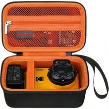 Elonbo Carrying PIXPRO WPZ2 Rugged Waterproof Digital Camera, Shockproof WiFi 4K Video Digital Camera Storage Cover Bag, Mesh Pocket Fits Battery Card. Black - 橘色 - 查看 1