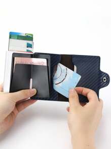 1pc Men's Anti Lost AirTag Wallet Carbon Fiber Card Holder Compatible With Apple AirTag, Gift/Father's Day Air Tag Case Card Holder Wallet, Business Card Holder, Credit Card Holder, Men's Mini Wallet, Card Wallet, RFID Wallet.