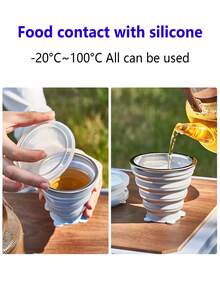 1pc Silicone Folding Water Cup, Suitable For Outdoor Camping And Picnic, Camping, 180ml Portable Travel Folding Water Cup, Camping Accessories Kitchen Picnic Utensils, Compression Cup For Brushing Teeth, Travel Folding Cup - Multicolor - View 5