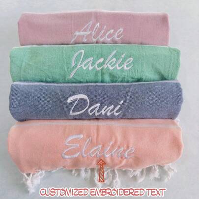 1 pieza Toalla de natación bordada personalizada para deportes al aire libre, toalla turca de playa, toalla de piscina, toalla de secado rápido, regalo para ella, toalla de dama de honor, toalla de grupo nupcial de playa - Regalo de boda - Regalo de grupo nupcial