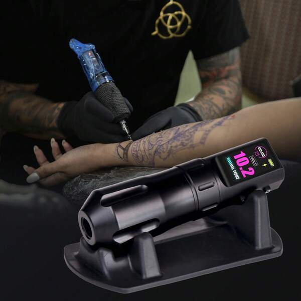 Suporte para caneta de tatuagem, suporte para máquina de tatuagem, suporte para exposição de tatuagem - simples e prático com base de silicone de aderência segura para manter as ferramentas organizadas, acessórios essenciais de estúdio para tatuadores