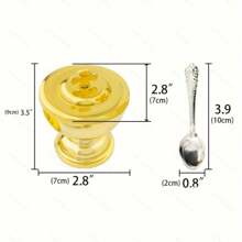 ‌Orthodox Mini Holy Water Chalice Spoon Set Zinc Alloy With Cross Top Design Compact For Home Blessings Sacred Gifts‌