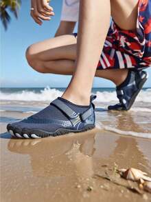Men Water Shoes Quick Dry Non-Slip Five Finger Shoes Outdoor Upstream Wading Swimming Barefoot Aqua Shoes Lightweight Sneakers - Xanh đậm - Xem 4