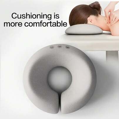 1 件美容院木板枕美容床专用枕头轻推按摩床 U 型枕木板枕记忆泡沫面部靠垫、轮廓面部枕、符合人体工程学的颈部和面部支撑垫、拉链闭合、仅干洗、多用途家庭、水疗中心、办公室放松 | 轮廓设计 | 柔软面料外套