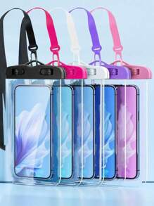 1pc Waterproof Diving Bag, Touch Screen Sealed For Swimming, Photography, Dust-Proof, Shockproof, Rainproof, Floating Gear, Convenient Phone Case. Waterproof Phone Bag With Touch Screen Function And Face Unlock, Suitable For Swimming, Rafting, Transparent Beach Bag Waterproof Phone Case Waterproof Bag