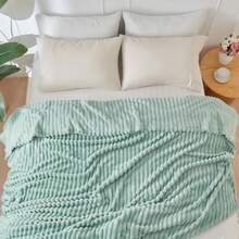Super Soft King Blanket Pink Premium Silky Flannel Fleece 3D Ribbed Jacquard Lightweight Bed Blanket All Season Use (Pink Ribbed, King(90"X110")) - 新鼠尾草綠羅紋 - 查看 8