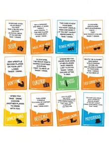 Fun Drinking Party Game Cards, Perfect Desktop Board Game, Adult Party Card Games Designed For Party Drinking, Party Atmosphere Creation Props, Holiday Greeting Cards,Party Games Suitable For Halloween/Christmas/Thanksgiving - Multicolor - View 4