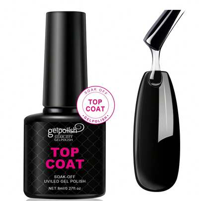 High Gloss Gel Top Coat, Long-Lasting Transparent Sealant, Suitable For Acrylic Nails, Requires UV/LED Lamp, Ideal For DIY Home Manicure And Summer Nail Salon