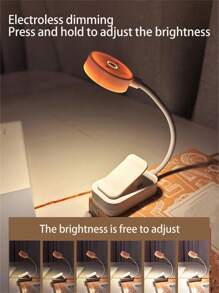 1 pieza Luz de libro con clip ajustable de color LED, lámpara de escritorio portátil para oficina, dormitorio, sala de juegos, luz nocturna pequeña, regalo perfecto de Navidad (baterías no incluidas), diseño minimalista, ligero, iluminación LED ahorradora de energía, imprescindible para usuarios de oficina