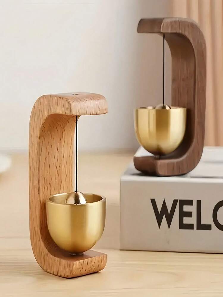 Dopamine Wind Chime Door-Opening Type Interior Back-Adhesive Wooden Doorbell - Door Entry Reminder Chime. New Chinese-Style Decoration. Comes With Back-Attached Wooden Doorbell, Featuring Japanese-Style Decorative Wind Chime, For Home Decoration. - Multicolor - View 1