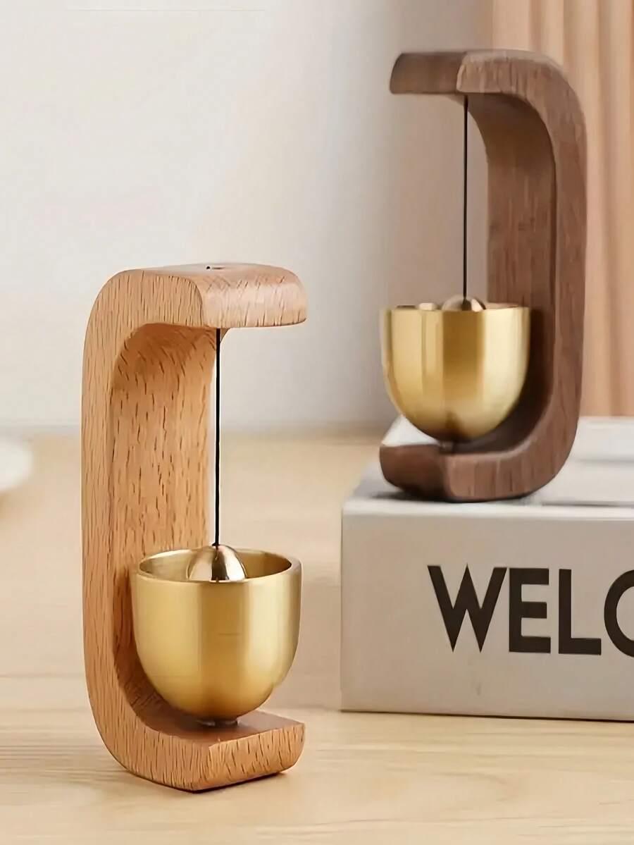Dopamine Wind Chime Door-Opening Type Interior Back-Adhesive Wooden Doorbell - Door Entry Reminder Chime. New Chinese-Style Decoration. Comes With Back-Attached Wooden Doorbell, Featuring Japanese-Style Decorative Wind Chime, For Home Decoration.