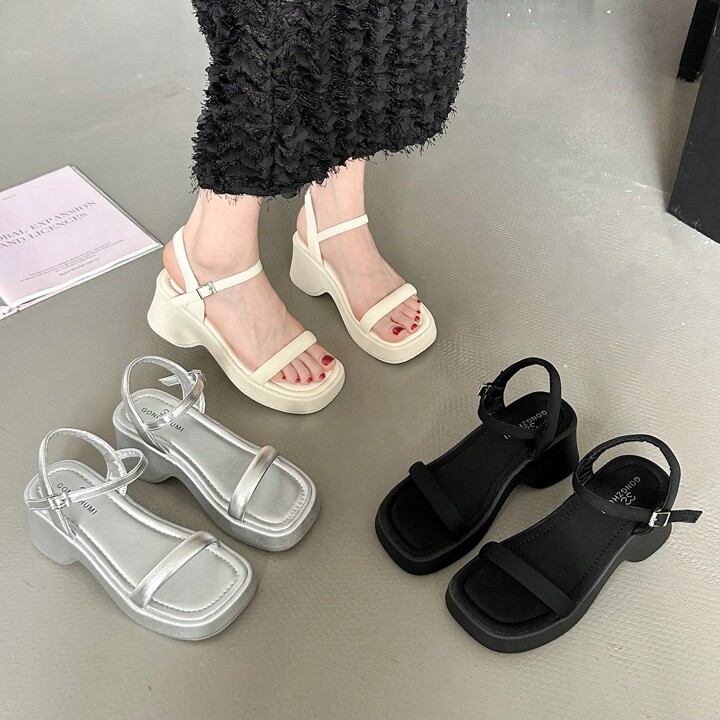 夏の新スタイルスクエアトゥフェアリースタイルサンダルスカート