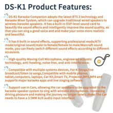 KZ DS-K1 Karaoke Companion Wireless Microphone Bluetooth 5.3 Wireless Moving-Coil Microphones KTV DSP Mixer System 3.5MM AUX Type-C Amplifier Host HIFI Stereo Surround For Wired Speaker/Car Kit/PC/TV/Projector/Phone