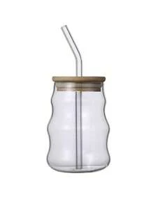 1 pieza Taza de vidrio única de 550ml con ondas y acanalada (sin pajita), juego de taza de café y té estética, vaso de verano para café frío, jugo, matcha, vaso de agua para infusiones de frutas, estilo de vaso moderno, versátil para bebidas calientes/frías, viajes, vajilla de cocina, taza de fiesta para amantes del café, estilo barista, regalo pensado para mujeres, taza de decoración del hogar minimalista