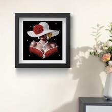 "Lady With Rose Hat" Diamond Painting Kit For Adults - Vintage Crystal Rhinestone Wall Art, DIY Home Decor Gift For Women/Mom | Premium Living Room, Bedroom, Office Decor - Nhiều màu - Xem 4