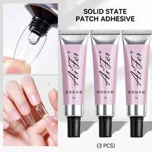 AiFer 1套软胶美甲贴纸，固体美甲胶，30克，需UV灯固化，固体可卸美甲胶，超强美甲胶，适用于亚克力美甲延长、假指甲、按压式美甲 - 無色 - 查看 12