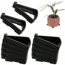 12 PCS Pot Feet For Outdoor Planters Plant Pot Feet Invisible Flower Pot Risers Toes Plant Risers For Pots Outdoor Prevent Stains And Water Damage Black - Black - View 1