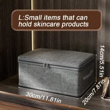1 pezzo Scatola di storage pieghevole per casa con coperchio, contenitore di archiviazione file multi-funzionale con zip doppia, scatola di storage per vestiti in tessuto Oxford stile cassetto, per jeans, maglioni, decorazione autunnale, decorazione festiva, decorazione per la stanza, decorazione da camera da letto, decorazione per armadio