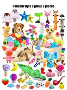 2/4/6/8 件卡通狗玩具，适合小型犬品种 - 耐用、互动且皱巴巴的宠物玩具套装，适合喜欢咀嚼的宠物，带铃铛的拔河宠物玩具 - 彩色 - 查看 18