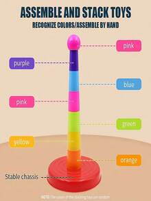 Kids Rainbow Ring Toss Game Set, Cute Stacking Rings For Indoor/Outdoor, Parent-Child Interaction, Early Education, Sports Exercise, Party, Back To School, Graduation, Suitable For Boys & Girls (Random Color) - Multicolor - View 7