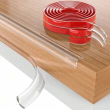 1 Roll Self-Adhesive Silicone Edge Protection Strip, Thickened Transparent Corner Guards, Suitable For Desktops, Walls, And Window Sills - Transparent - View 1