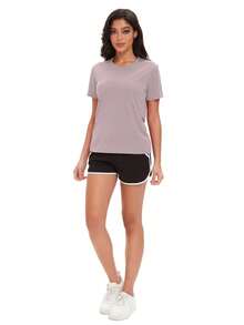 HOPLYNN 5-Piece Summer Lightweight T-Shirt Slim Fit Sports Workout Women's Short-Sleeved T-Shirts, Sports Basic Performance Simple Shirts - Multicolor 2 - View 5