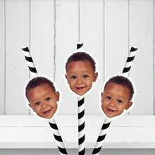 Personalisierte Geburtstags-Strohhalme, individuelle Foto-Strohhalme - Partydekorationen, individuelle Foto-Papierstrohhalme, personalisierte Geburtstags-Foto-Strohhalme, Junggesellenabschied Strohhalme, Lustige Foto-Dekoration, Junggesellenabschied Gastgeschenke, personalisierte Geschenke, Lustige Foto-Dekoration