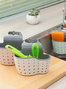 1pc Kitchen Organizer, Adjustable Snap Sink Sponge Holder, Kitchen Hanging Drain Basket, Kitchen Gadget