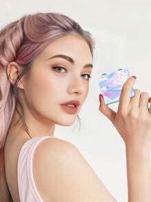 Specchio da toeletta pieghevole con stampa a cuore del millennio, leggero, ultra sottile, specchio portatile in pelle PU, adatto per molteplici occasioni e per tutti, design pieghevole quadrato, facile da trasportare, trucco, economico, decorazione per la stanza, toeletta, viaggio, camera da letto, accessori per il trucco, specchio, specchio da toeletta, mini specchio, specchio compatto, specchio piccolo, specchio a mano