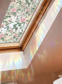 1Roll Rainbow Window Privacy Film Decorative Stained Glass Diamond Pattern Window Sticker With Iridescent Tint Non-Adhesive Static Cling For Home Office Bathroom Room Decor Home Decor Wall Decor Wall Stickers Stickers Wall Sticker