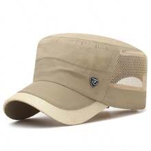 Herren schnell trocknende Mesh Flachkappenmütze, leichte atmungsaktive Sonnenschutzkappe, Unisex Outdoor Baseballkappe für Frühling und Sommer