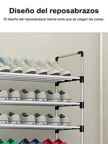 Organizador de zapatos,Zapatera 3y4y5y6y7y8y9Niveles Apilable Estante Montable Organizador,organizador de zapatos de metal resistente para zapatos,zapatero estrecho, organizador de zapatos,estante de pie para ahorrar espacio,caja de zapatos,estante para zapatos,estantes para plantas,armarios espaciales. - Plateado - Ver 11