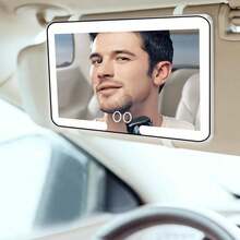 Car Sun Visor LED Vanity Mirror,Intelligent Touch LED Car Makeup Mirror - 3 Light Modes & 60 LEDs - Rechargeable & Dimmable Touch Control - Perfect For On-The-Go Makeup, Universal Car Interior Accessory For Cars, Trucks & SUVs - Ideal Christmas Gift Valentine's Day Gifts For Women - 黑色 - 查看 2