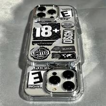 1个金属透明个性化英文Logo设计手机壳，兼容 16 Pro Max/15/14 Plus/13/12/11，保护壳防水防震防摔防刮 - 彩色 - 查看 2