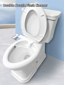 易于安装的右手马桶和浴缸配件 - 非电动，双喷嘴，用于女性和臀部清洁，可调节水压，自动清洁，包括不锈钢 T 型阀和编织软管，非电动，冷水