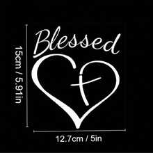 Show Your Faith With This Stylish Heart And Cross Decal Sticker For Cars, Trucks, And Laptops! - White - View 2