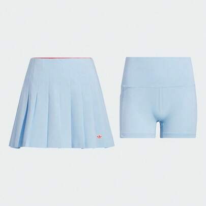 Adidas Originals 女士 ORIGINALS PLEATED SKIRT 复古运动百褶迷你裙（含短裤衬里）JC6770