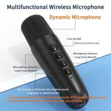KZ DS-K1 Karaoke Companion Wireless Microphone Bluetooth 5.3 Wireless Moving-Coil Microphones KTV DSP Mixer System 3.5MM AUX Type-C Amplifier Host HIFI Stereo Surround For Wired Speaker/Car Kit/PC/TV/Projector/Phone