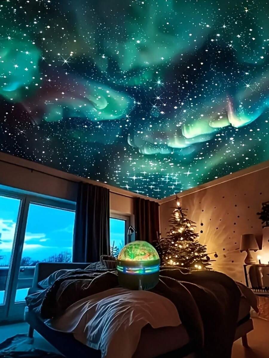 [Aurora | LED Mood] Aurora LED Mood Projection Light | RGB Remote Control, Galaxy Star Projector, Bedroom Night Light Projector | Adult Room Home Theater, Ceiling, Gift Decoration, Camping, Wedding Decoration, Amazing Projection Light Gift, Holiday Party