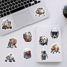 50 Stücke Raumfahrtausrüstung Astronaut Cartoon Aufkleber, wiederverwendbare Vinyl Dekoraufkleber für Wasserflasche, Gepäck, Skateboard, Gitarre, Kühlschrank, Tagebuch, Handy, Album, Aufbewahrungsbox, Kleiderschrank, Schreibtisch, Wand, Auto, Motorradhelm, geeignet für Erwachsene und Jugendliche, Schulmaterial, Schulanfang
