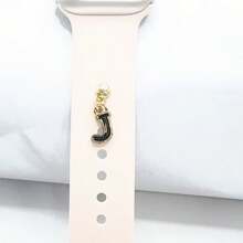 1pc Diamond Encrusted 26 English Letter Charm, Suitable For Silicone Watch Band Decoration